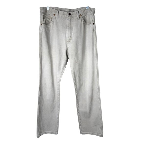 Wrangler Vintage Mens Beige Jeans Size 33 x 32 Relaxed Fit Cowboy Western 90s - Picture 1 of 10